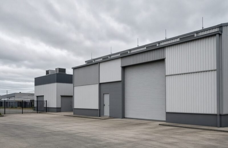 Exterior of a fictional Port Melbourne warehouse