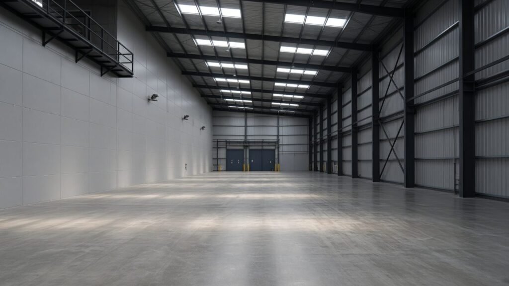 Interior of the fictional Port Melbourne warehouse