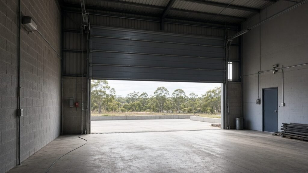 Loading bay of the fictional Port Melbourne warehouse